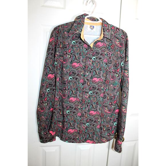 Royal Highness Equestrian Paisley Microfiber LS Show Shirt sz L - Picture 1 of 3